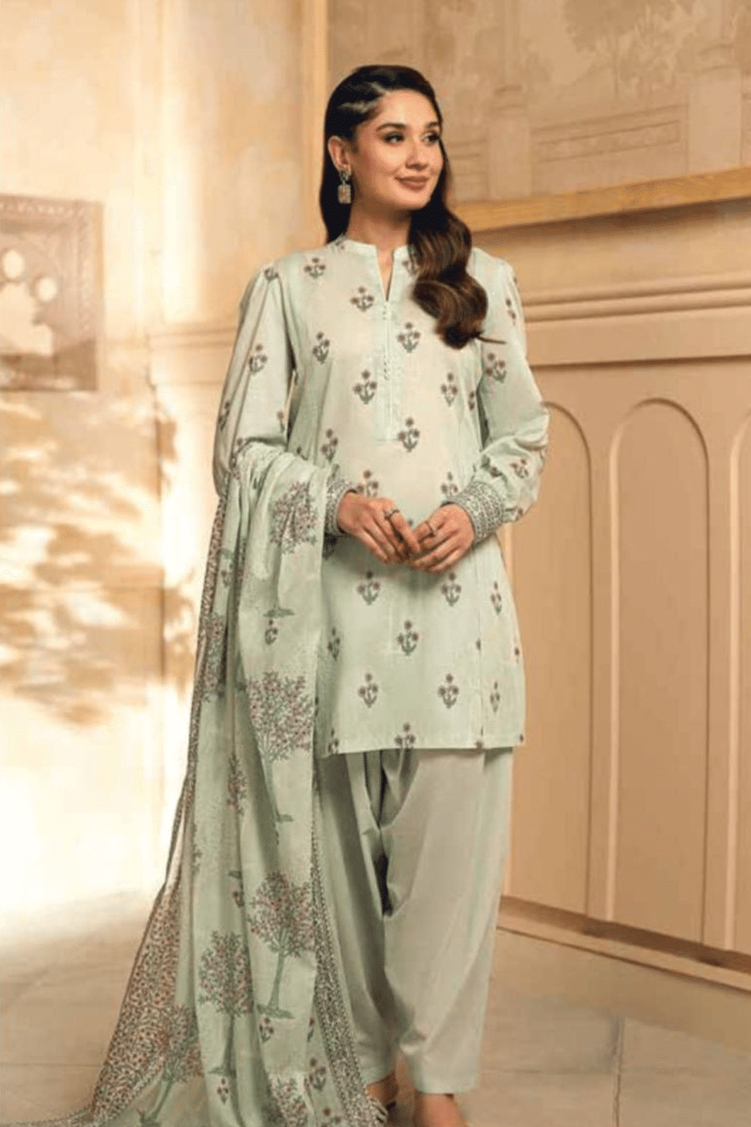 • Unstitched Summer collection 2024 • SHIRT : 3 METER PRINTED PREMIUM LAWN SHIRT • SHALL. : 2.5 METER PRINTED PREMIUM VOILE LAWN DUPATTA • TROUSER : 2.5 METER PLAIN DYED TROUSER