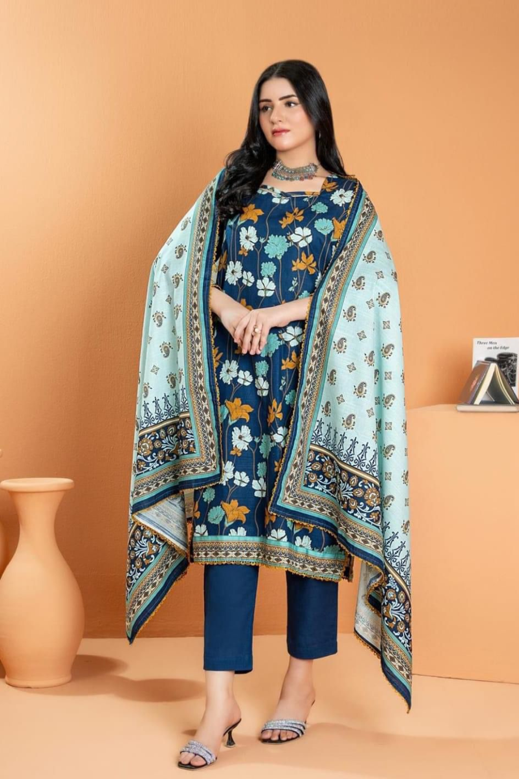 ZESH Unstitch Collection - 3Pieces Khaddar Stuff 