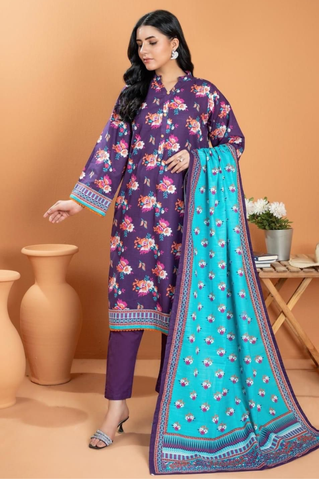 ZESH Unstitch Collection - 3Pieces Khaddar Stuff 