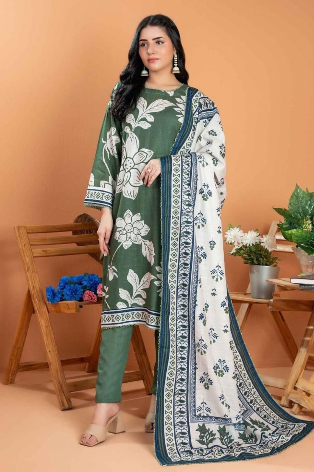 ZESH Unstitch Collection - 3Pieces Khaddar Stuff 