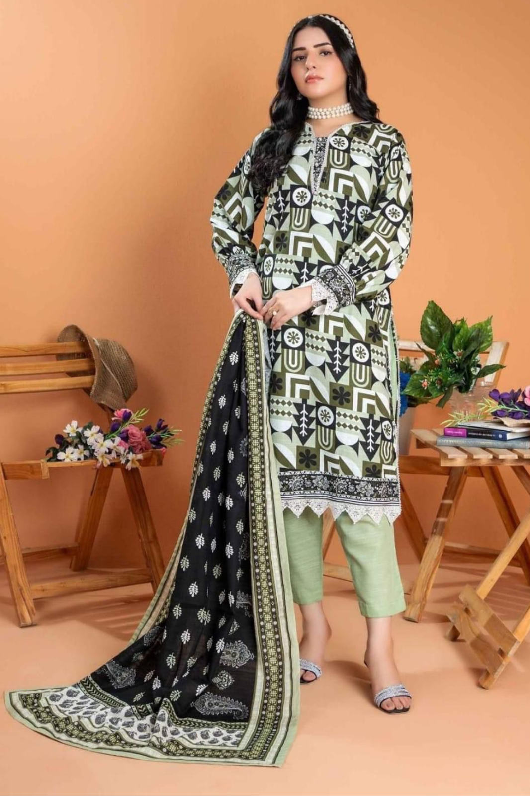 ZESH Unstitch Collection - 3Pieces Khaddar Stuff 