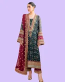 Broque 3piece chiffon Dupatta Silk Trouser