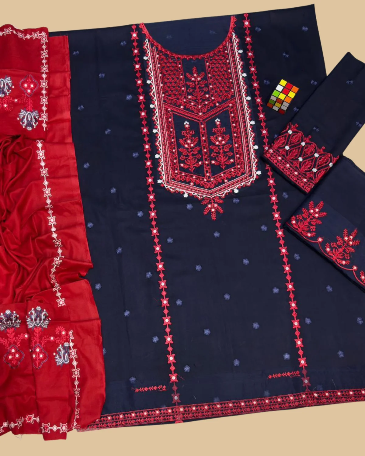 3-Piece Coco Embroidered Suit