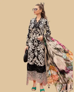 3Piece Lawn – Maria B Embroidered Suit