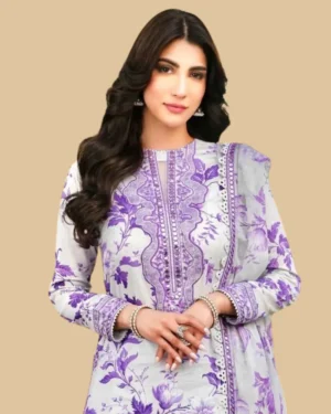 3Piece Lawn Aneela’s Embroidered Suit