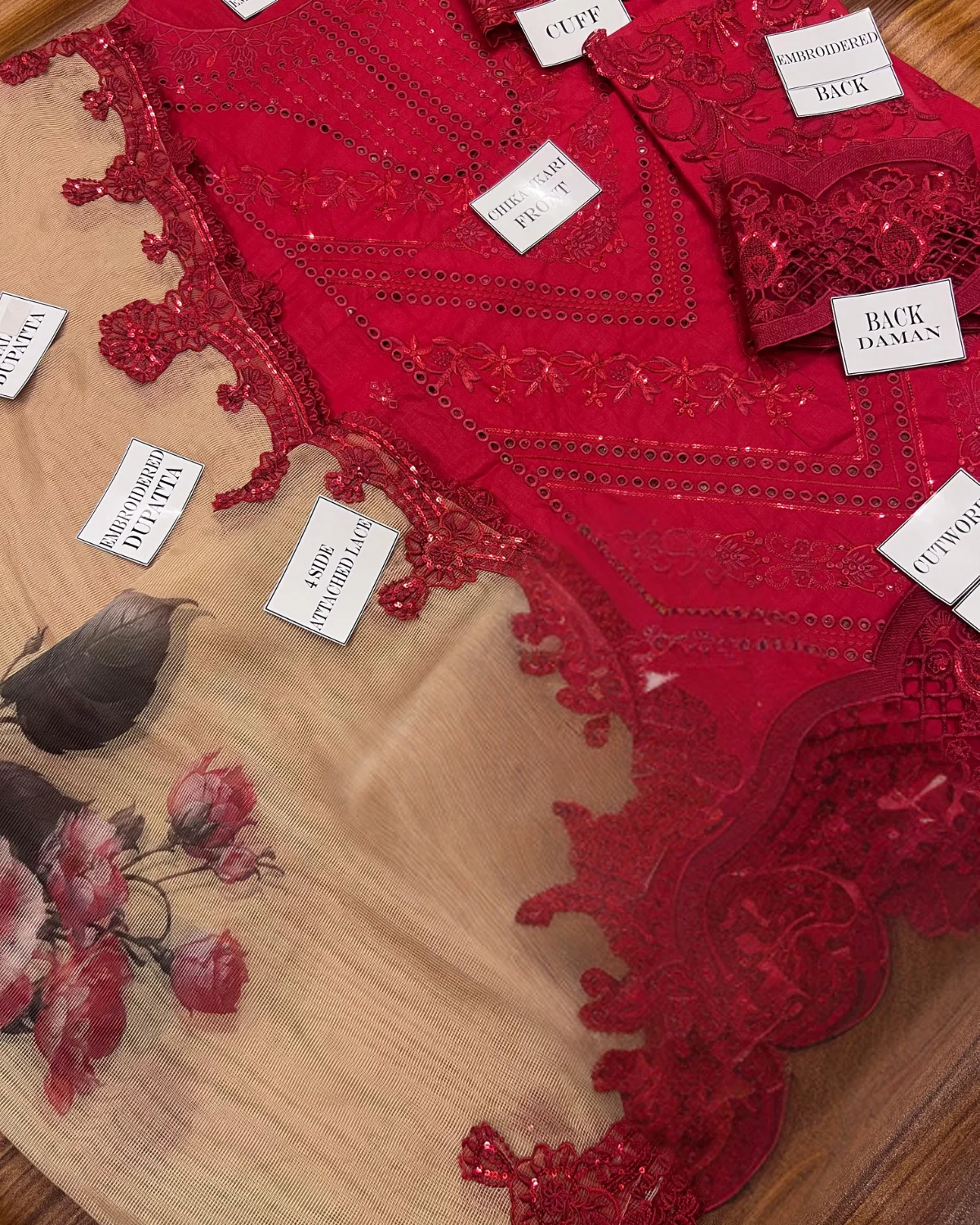 Brand Name : Zarqash Design Code : 171 Fabric Details : Embroidered Chikankari