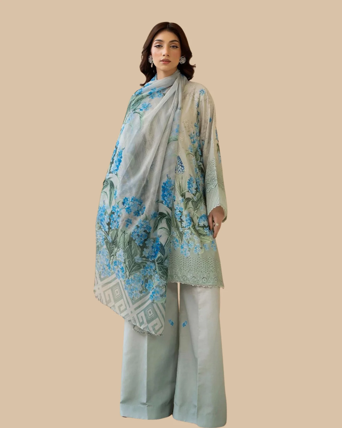 3Piece Lawn Adan Libas Printed Suit