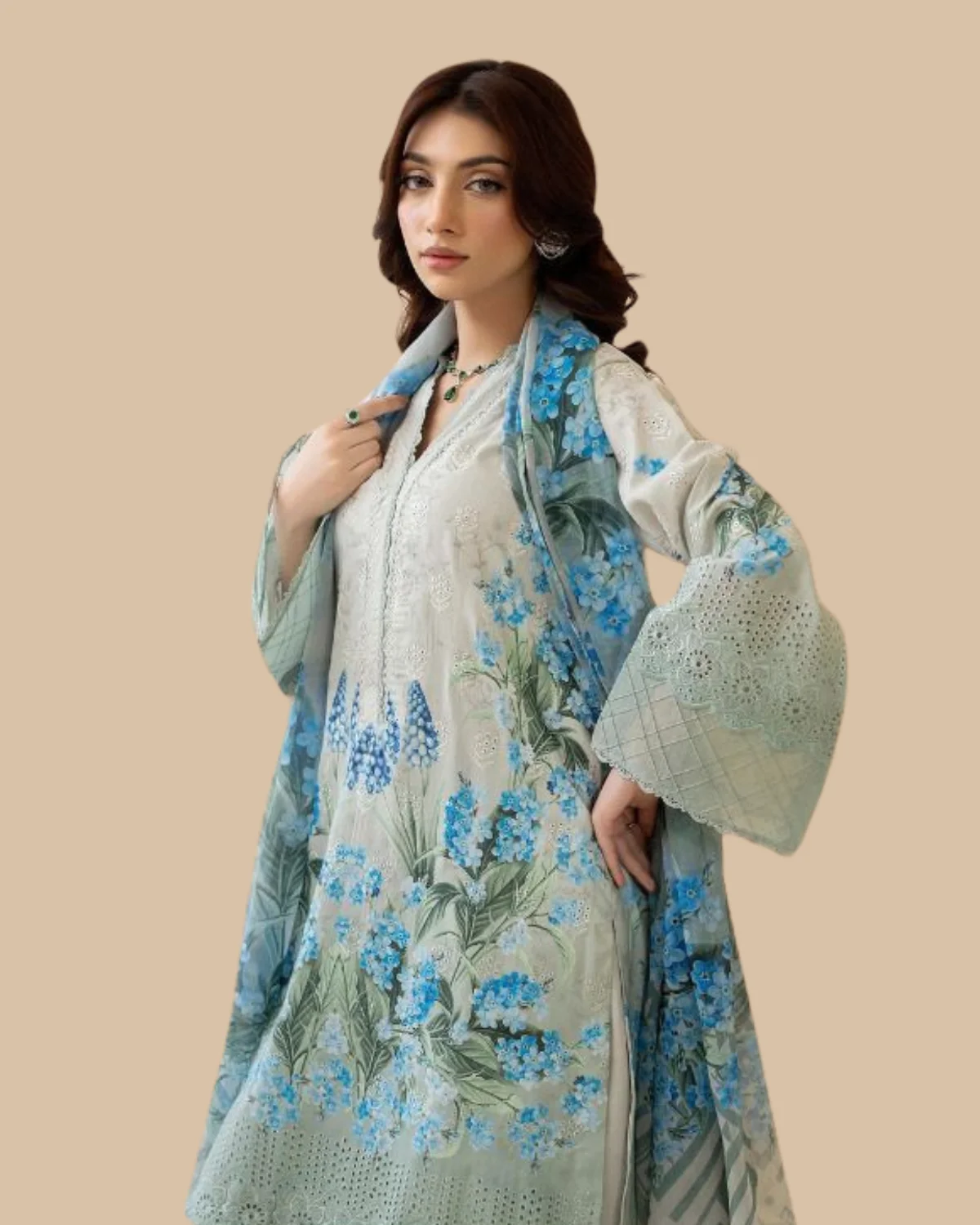 3Piece Lawn Adan Libas Printed Suit