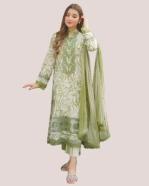 Lawn-Unstitched 03PC Printed Suit- Aneela's