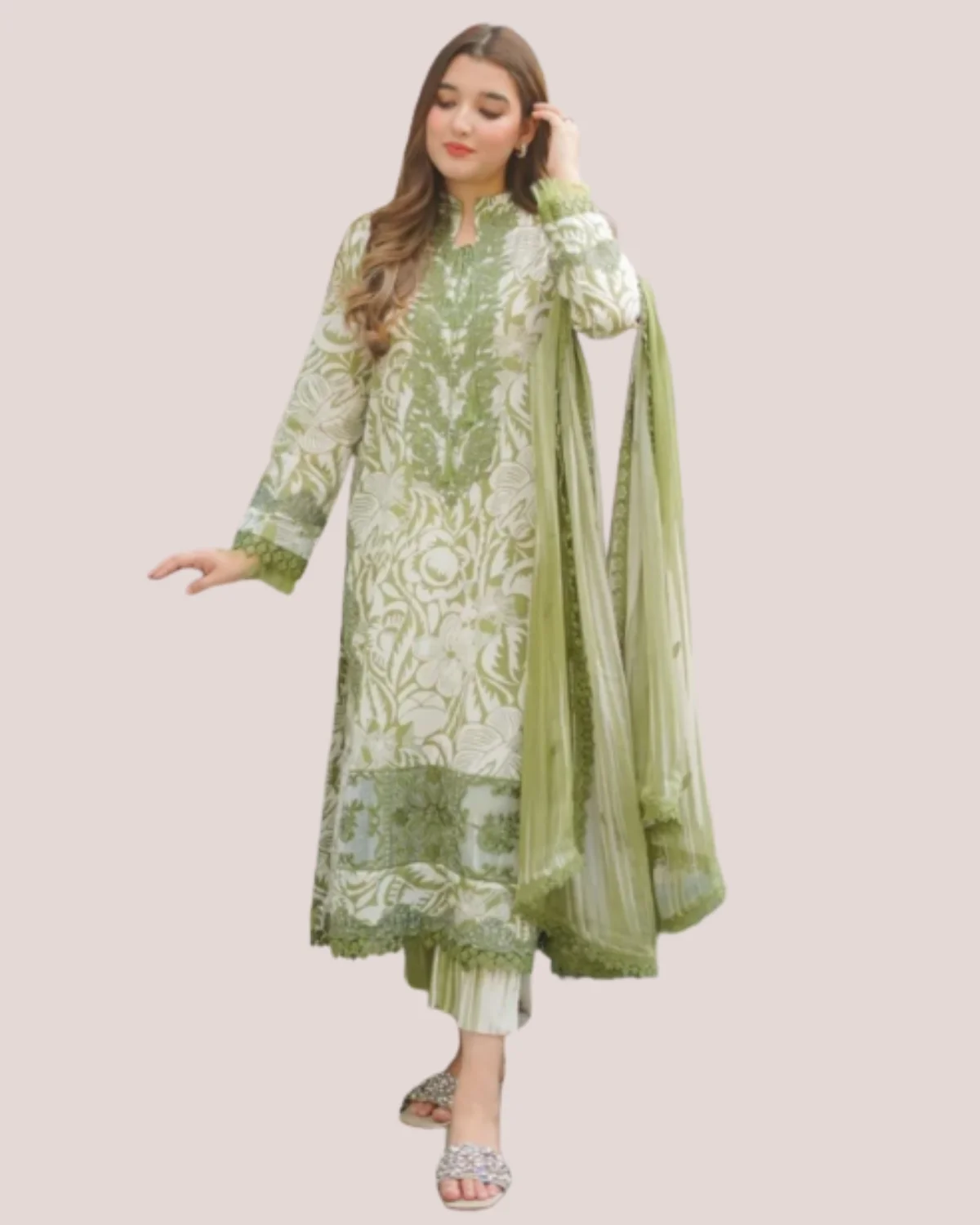 Lawn-Unstitched 03PC Printed Suit- Aneela's