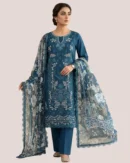 Lawn-Unstitched 03Pc Lawn Embroidered Suit