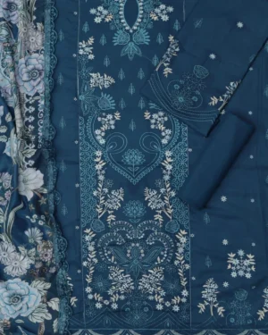 Lawn-Unstitched 03Pc Lawn Embroidered Suit