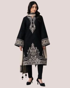 Lawn-Unstitched Jazmin 03Pc Embroidered Suit